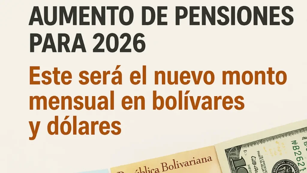 Gobierno confirma aumento de pensiones para 2026 – Este será el nuevo monto mensual en bolívares y dólares