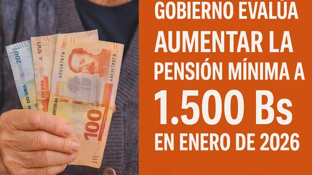 Gobierno evalúa aumentar la pensión mínima a 1.500 Bs en enero de 2026