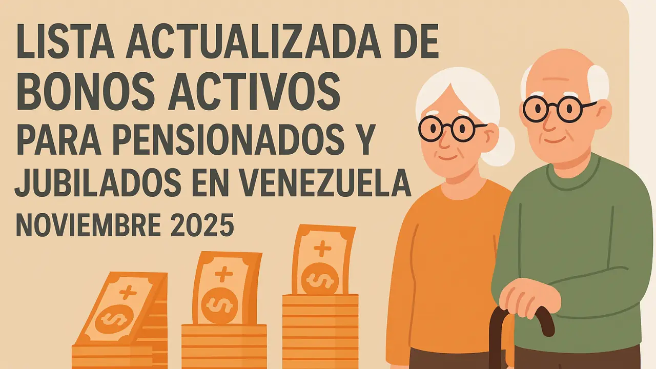 Lista actualizada de bonos activos para pensionados y jubilados en Venezuela – noviembre 2025