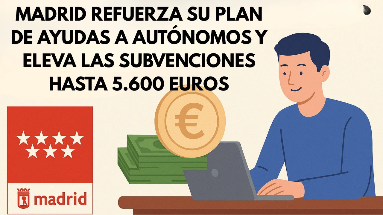 Madrid refuerza su plan de ayudas a autónomos y eleva las subvenciones hasta 5.600 euros