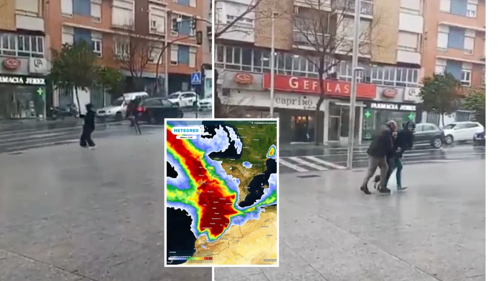 Héroes salvan a mujer arrastrada por fuertes vientos hacia el tráfico en Andalucía